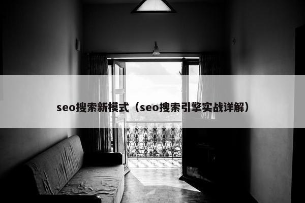 seo搜索新模式（seo搜索引擎实战详解）