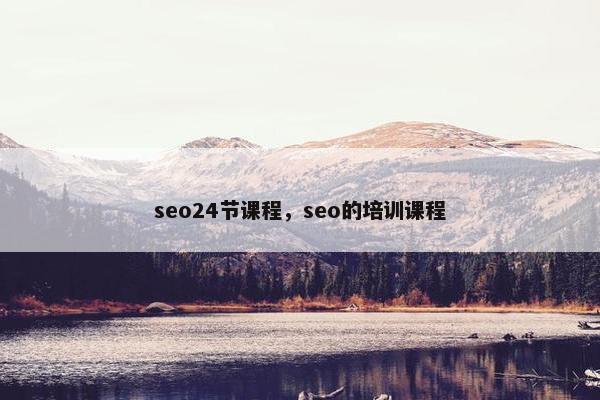 seo24节课程，seo的培训课程