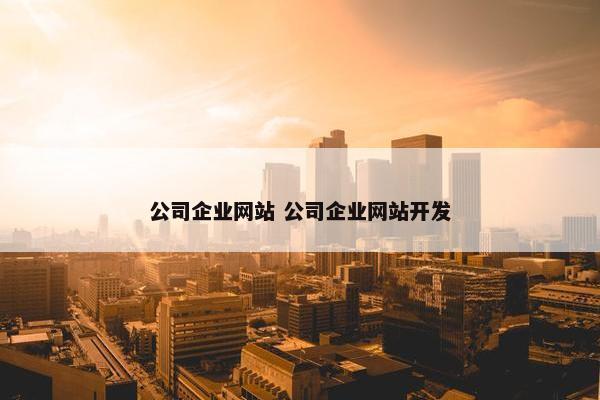 公司企业网站 公司企业网站开发