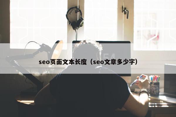 seo页面文本长度（seo文章多少字）