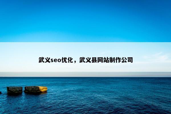 武义seo优化，武义县网站制作公司