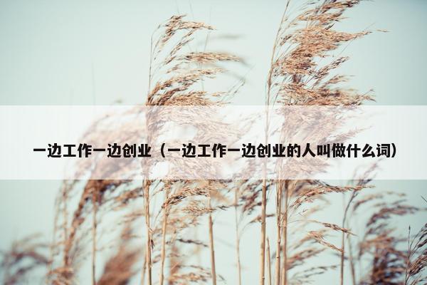 一边工作一边创业（一边工作一边创业的人叫做什么词）