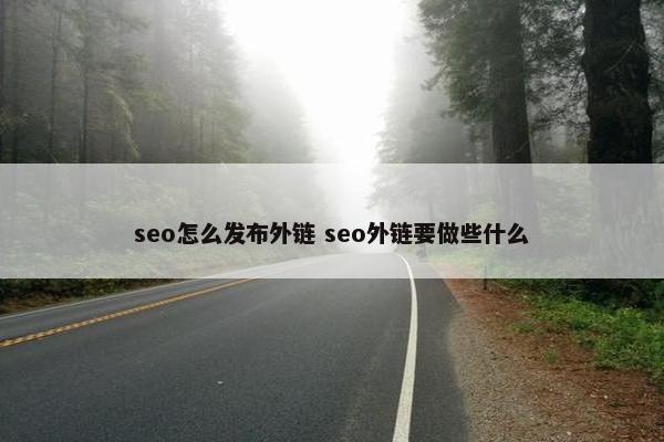 seo怎么发布外链 seo外链要做些什么