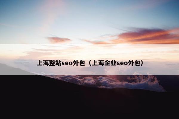 上海整站seo外包（上海企业seo外包）