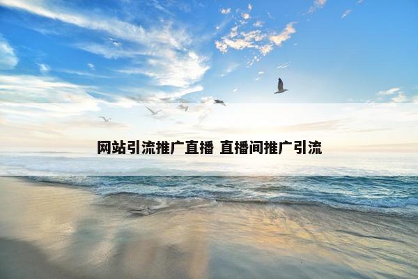 网站引流推广直播 直播间推广引流