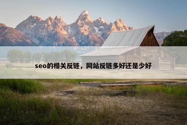 seo的相关反链，网站反链多好还是少好