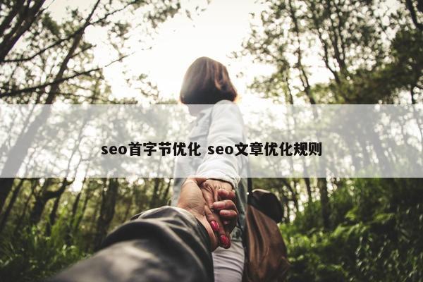 seo首字节优化 seo文章优化规则