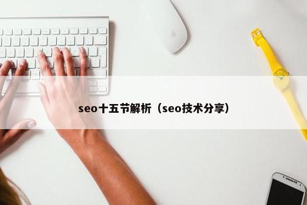 seo十五节解析（seo技术分享）