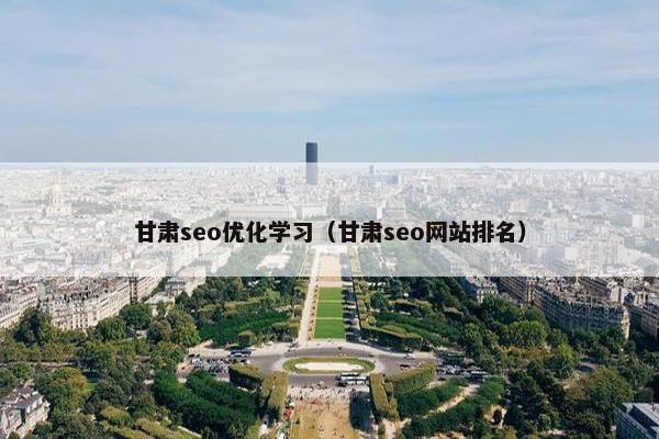 甘肃seo优化学习（甘肃seo网站排名）