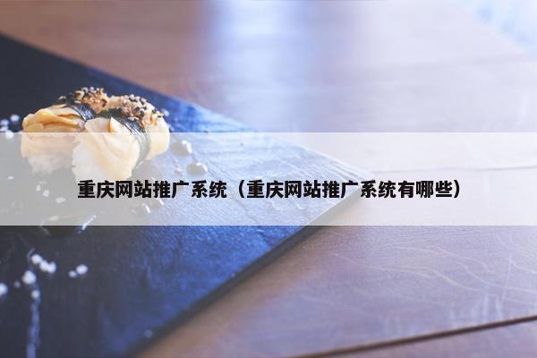 重庆网站推广系统（重庆网站推广系统有哪些）