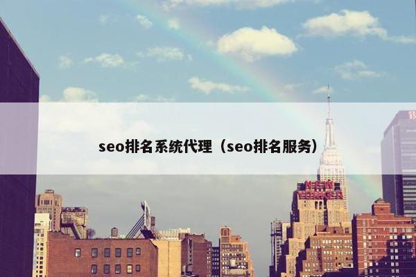 seo排名系统代理（seo排名服务）