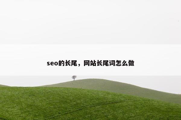 seo的长尾，网站长尾词怎么做