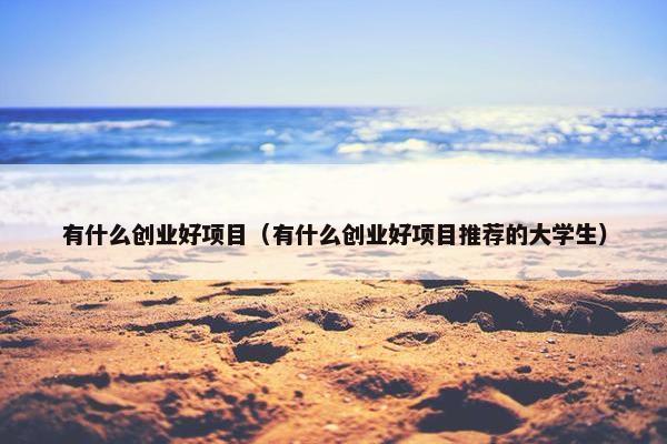 有什么创业好项目（有什么创业好项目推荐的大学生）