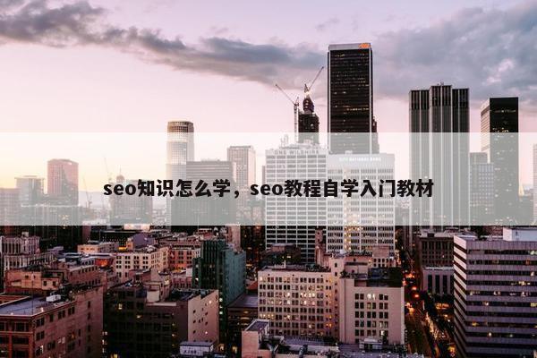 seo知识怎么学，seo教程自学入门教材