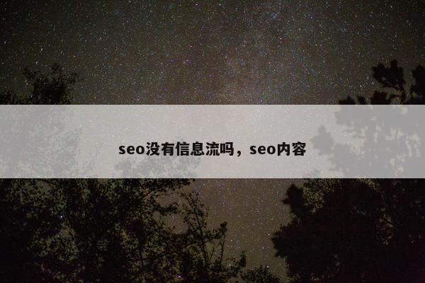 seo没有信息流吗，seo内容