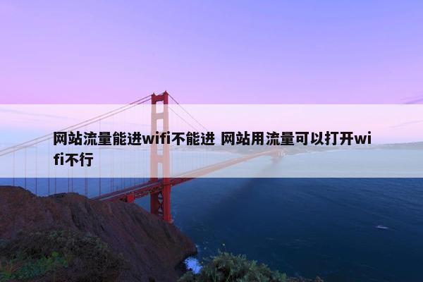 网站流量能进wifi不能进 网站用流量可以打开wifi不行