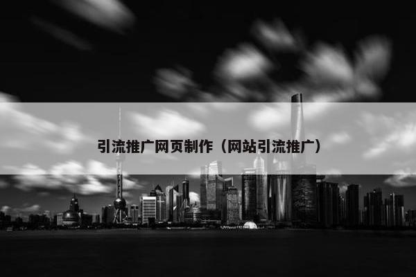 引流推广网页制作（网站引流推广）