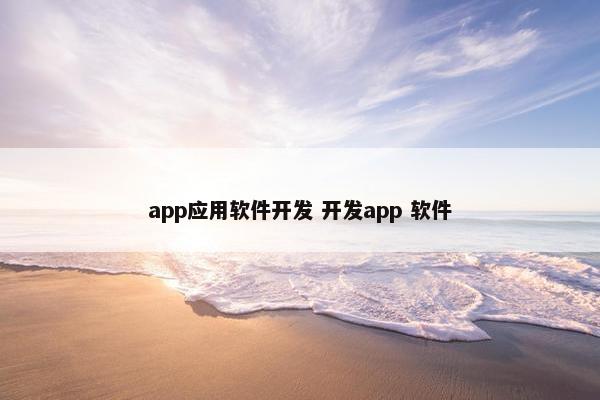 app应用软件开发 开发app 软件