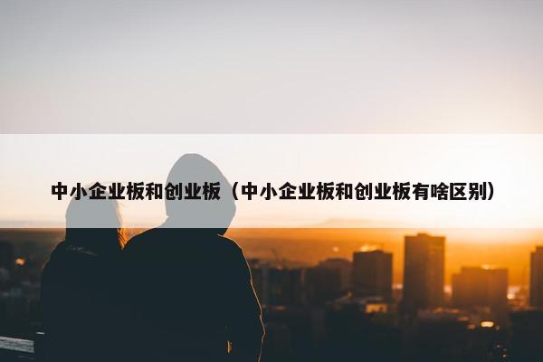 中小企业板和创业板（中小企业板和创业板有啥区别）