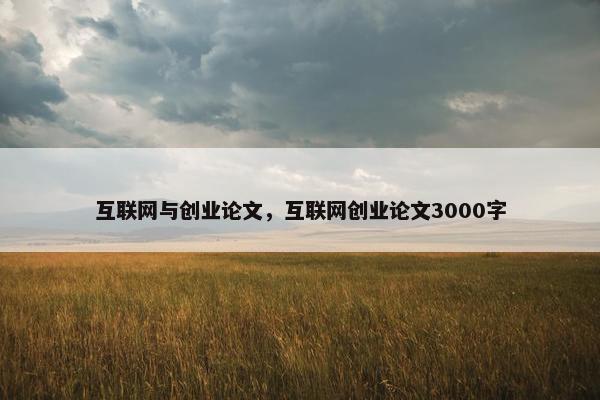 互联网与创业论文，互联网创业论文3000字