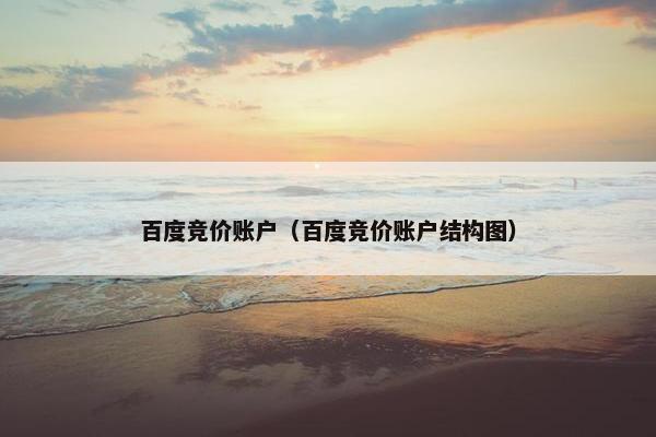 百度竞价账户（百度竞价账户结构图）