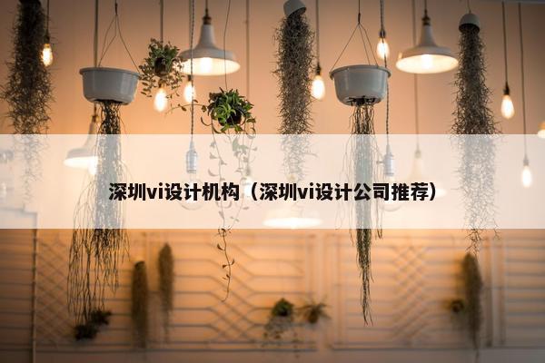 深圳vi设计机构（深圳vi设计公司推荐）