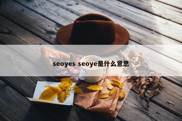 seoyes seoye是什么意思