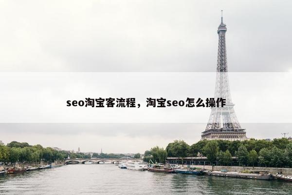 seo淘宝客流程，淘宝seo怎么操作