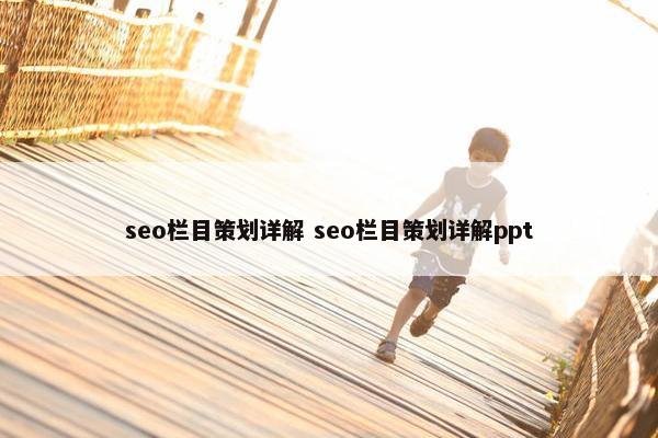 seo栏目策划详解 seo栏目策划详解ppt