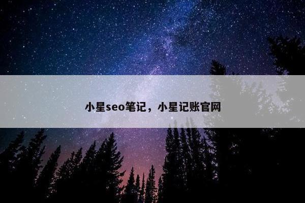 小星seo笔记，小星记账