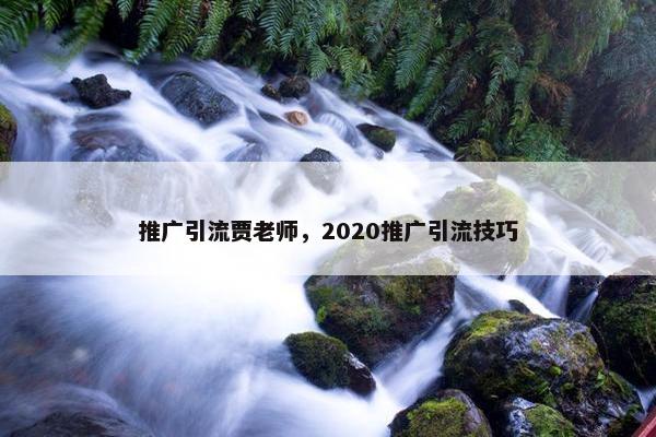 推广引流贾老师，2020推广引流技巧