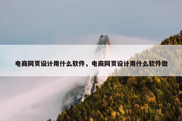 电商网页设计用什么软件，电商网页设计用什么软件做