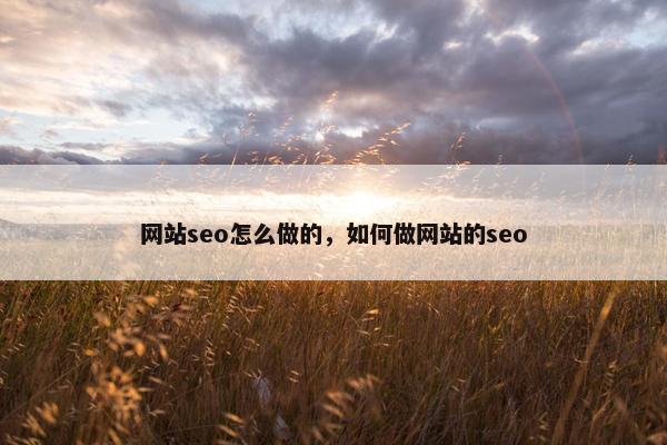 网站seo怎么做的，如何做网站的seo