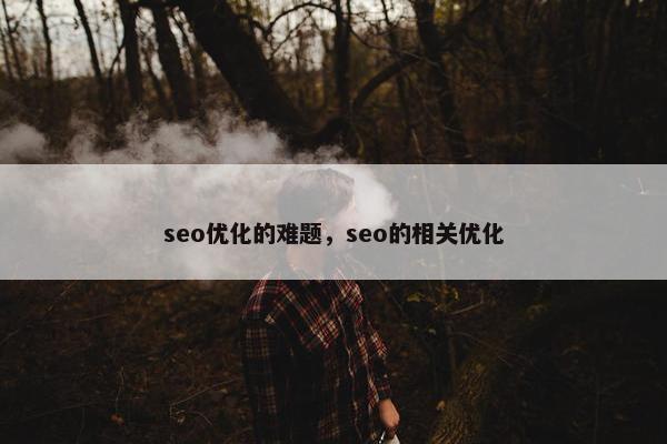 seo优化的难题，seo的相关优化