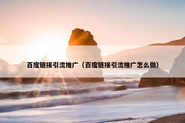 百度链接引流推广（百度链接引流推广怎么做）