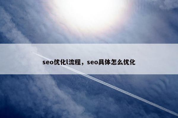 seo优化l流程，seo具体怎么优化