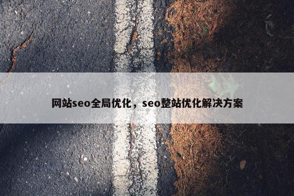 网站seo全局优化，seo整站优化解决方案