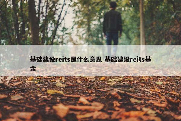 基础建设reits是什么意思 基础建设reits基金