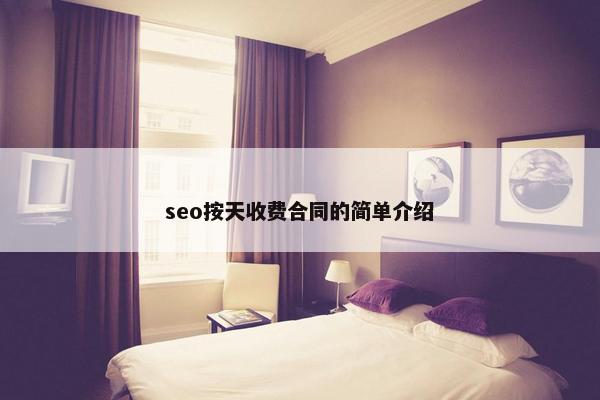 seo按天收费合同的简单介绍