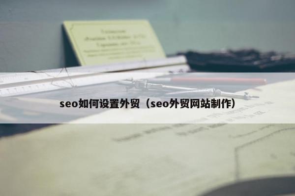 seo如何设置外贸（seo外贸网站制作）