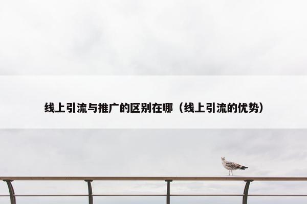 线上引流与推广的区别在哪（线上引流的优势）