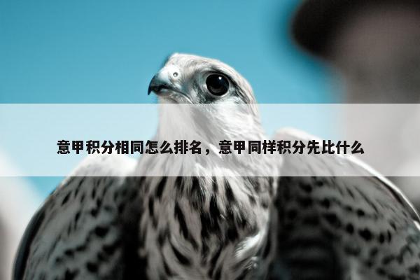 意甲积分相同怎么排名，意甲同样积分先比什么