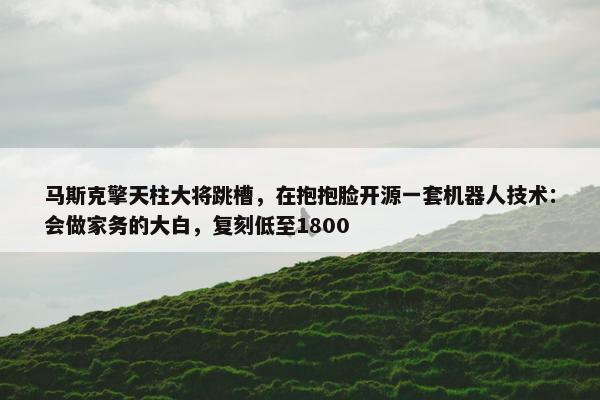 马斯克擎天柱大将跳槽，在抱抱脸开源一套机器人技术：会做家务的大白，复刻低至1800