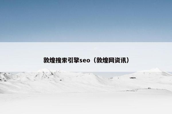 敦煌搜索引擎seo（敦煌网资讯）