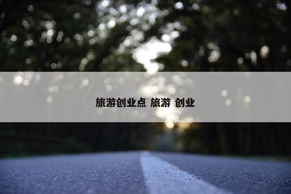 旅游创业点 旅游 创业