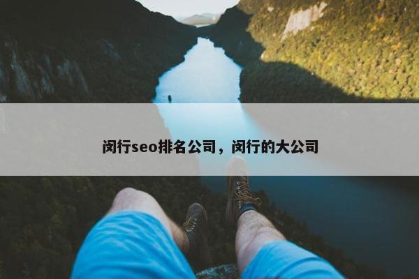 闵行seo排名公司，闵行的大公司