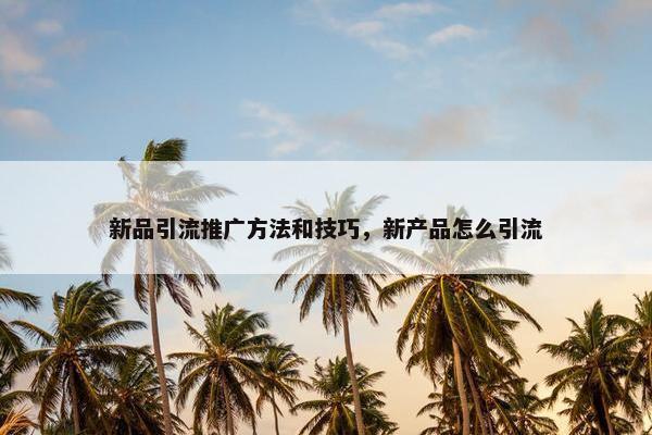 新品引流推广方法和技巧，新产品怎么引流