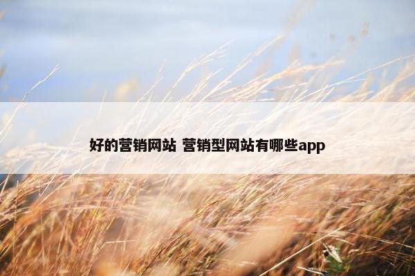 好的营销网站 营销型网站有哪些app