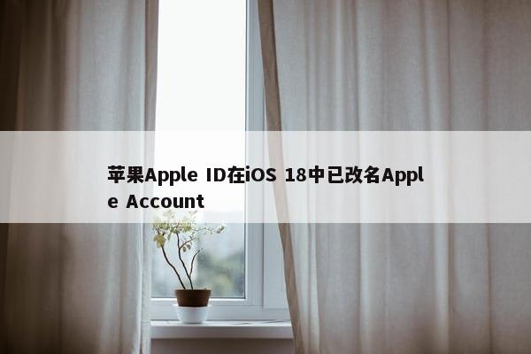 苹果Apple ID在iOS 18中已改名Apple Account