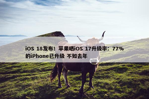 iOS 18发布！苹果晒iOS 17升级率：77%的iPhone已升级 不如去年